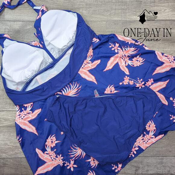 CharmLeaks Plus Size Halter Swimdress Tankini Swimsuit Size 4XL - Picture 6 of 6